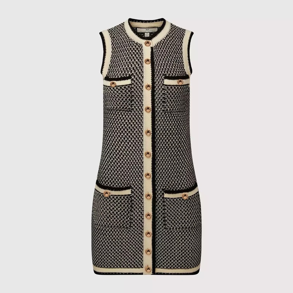 Rachel Parcell Black and Cream Sleeveless Dress